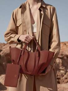 Tote Bag Cyme Large Capacity Shopping Bag High Quality Shoulder Bag - White - View 3