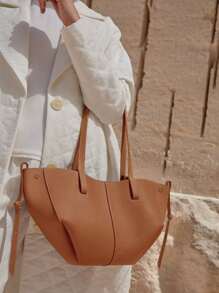 Tote Bag Cyme Large Capacity Shopping Bag High Quality Shoulder Bag - White - View 5