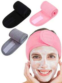 1/3 件女士可调节 Spa 面部头带沐浴化妆发带，适用于洗脸、柔软毛巾、护发配件、护肤头带、美容、护肤产品、水疗、自我护理、护肤工具、面部护理、美容师用品、皮肤、洗面奶、面部 - 彩色 - 查看 11