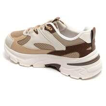 厚底运动鞋，色彩鲜艳，设计现代 - 咖啡棕 - 查看 4