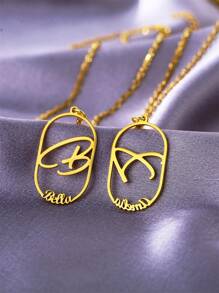 Personalized Fashion Jewelry Necklace Stainless Steel Custom Name Letter Pendant Necklace, Mother's Day Gift, Valentine's Day Gifts, Gift For Her, Gift For Women Valentines