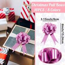 16pcs Large Christmas Pull Bows 8 Colors Ribbon Bows Perfect For Gift Box And Bag Wrapping, Basket Decoration, Christmas Tree Decor, Weddings, Birthdays Parties, Thanksgiving, New Year, Valentine's Day, Mother's Day, Father's Day Valentine's Day - Mixed Colors - View 3