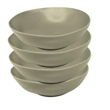 Kit Of 4 Bamboo And PP Bowls Assorted 12cm Compact And Functional For Cakes, Salads And Mixes - Home And Restaurants - Grey - View 1