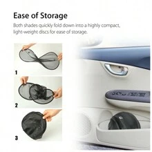 4X Car Side Window Sun Shade Cover Blind Mesh Max UV Protection With 8 Suction Cup, 65*38CM - Black - View 10