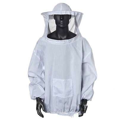 1 conjunto de traje antiabeja con cremallera de color verde militar y blanco, gorro de abeja y traje protector para evitar que entren mosquitos y abejas
