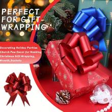 16pcs Large Christmas Pull Bows 8 Colors Ribbon Bows Perfect For Gift Box And Bag Wrapping, Basket Decoration, Christmas Tree Decor, Weddings, Birthdays Parties, Thanksgiving, New Year, Valentine's Day, Mother's Day, Father's Day Valentine's Day - Mixed Colors - View 4