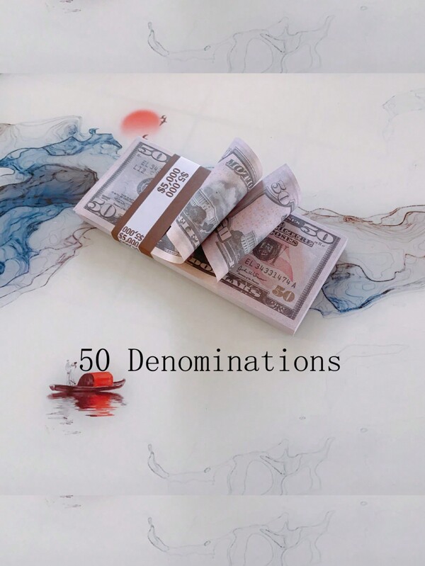 50/120pcs Props Paper Banknotes, Size 6.14inch*2.6inch Game Coin Toy, For Role Playing And Gifts , Decoration (The Picture Is For Reference Only)
