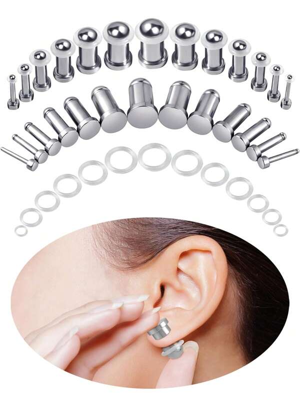PAIR Mirror Surface Cylinder Ear Plugs 316L Stainless Steel Ear Gauges Expander Taper Stretcher Ear Taper Body Piercing Jewelry 1.2mm-10mm