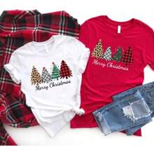 Cute Merry Goosemas Christmas ShirtNew Year End-Of-Year Festival Gift Ladies Merry Christmas Shirt,Women Christmas Gift, Leopard Christmas Tree, Women's Holiday Shirt, Cute Christmas Shirt, Christmas Gift, Xmas Gift, 100% Cotton Womens Oversized Printed Graphic T-Shirts Women Casual Round Neck Short Sleeve Tee 1pcs Fashion Shirt - Đỏ - Xem 2