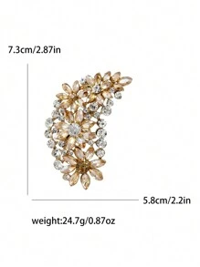 大码女士水晶花朵胸针，适合搭配派对礼服，情人节礼物 - 大水晶胸針 - 查看 12