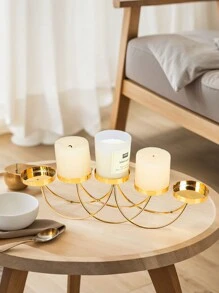 1pc Plain Candle Holder, Modern Iron Gold CandleStand For Home Decoration