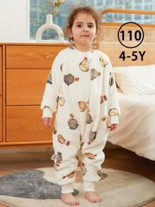 MICHLEY 1件装法兰绒婴儿睡袋，长袖拉链可穿戴睡袋，适合秋冬季男女宝宝，可爱休闲，适合休闲度假的宝宝用品