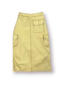 Falda ajustada de tela satinada estilo callejero con abertura en la espalda Falda ajustada de cintura alta - Dorado - Ver 3