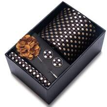 AlanKing 1 件圣诞礼物男士领带时尚设计英伦风格正式商务婚礼领带礼盒装男士领带 - 混色 - 查看 7