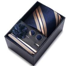 AlanKing 1 件圣诞礼物男士领带时尚设计英伦风格正式商务婚礼领带礼盒装男士领带 - 混色 - 查看 8