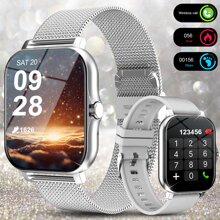 1pc Smart Watch With Silicone Strap, Supports Calling, Pedometer, Calorie Counter, Distance Tracking, Multiple Sports Modes, Alarm & Notification, 1.83" Full-Screen Touch, Compatible With Android & IOS