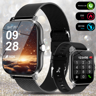 1pc Unisex Silicone Strap Smart Watch, Can Make/Receive Calls, Step Counting, Calorie Counter, Sports Distance Tracking, Multi-Sport Modes, Alarm & Call/Message Reminder, Multi-Function Fitness Smartwatch, 1.83" Full-Screen Touch, Compatible With Android & IOS, Christmas & Halloween Gift