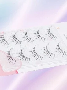 Manga False Eyelashes 5 Pairs Little Devil Naturally Soft Eyelashes Transparent Plastic Band Fairy Faux Mink Lashes