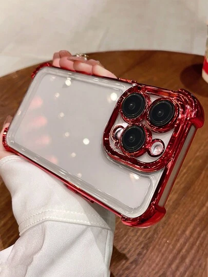 高级奢华电镀勃艮第透明软手机壳，适用于 16 Pro Max/16/16 Pro/16 Plus/15/15 Pro Max/15 Pro/15 Plus/11/12/13/14 Pro Max/XS/XR/11 Pro/11 Pro Max/12 Pro/12 Pro Max/13 Pro/13 Pro Max/7 Plus/14 Pro/14 Pro Max/14 Plus/7 Plus/8 Plus/8/SE2，防震，加厚边角，防水，防摔，防刮