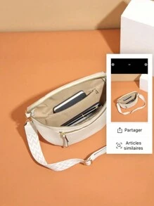 Sac banane casual pour femmes, sac banane vintage en PU, sac de poitrine de voyage à poches multiples pour l'extérieur