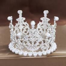 Crowns For Flower Bouquets Golden Silvery Small Crown Queen, Mini Crown Princess Headpiece Mini Tiara Decoration, ForBridal Wedding Royal Themed Decor Birthday Party, Party Decor, Party Supplies