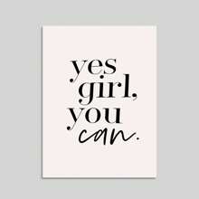 1pc "Yes, Girl, You Can!" Inspirational Canvas Art Print, Positive Affirmation Poster, Suitable For Girls Room Decor, Modern Unframed Wall Art, Perfect Gift For Her - Black and White - View 15