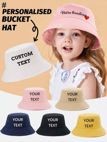 1 st. anpassad present för barn och baby, personlig logotyp/namn fiskekeps, solhatt med stort brätte för alla årstider, modeaccessoar för utomhusbruk perfekt för nyår, Thanksgiving, födelsedagspresent tillbaka till skolan vinterpresentidéer pojke flicka alla hjärtans dag, multifunktionell, dekorativ, bokstav, snygg, mjuk, modern, färgglad, kawaii, bedårande, söt, avslappnad, anpassad, personlig, unik, anpassad, babypresenter, perfekta presenter till honom, perfekta presenter till henne, son, dotter, anpassade barnmössor, handskar och halsdukar, varm atmosfär