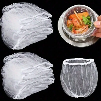 100 قطعة / 200 قطعة / 500 قطعة / 1000 قطعة منخل بالوعة المطبخ، كيس صيد للبقايا الغذائية قابل للتخلص منه