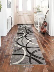 1pc 850g/㎡ Crystal Velvet Runner Rug, Minimalist Style Corridor Carpet, Entrance Mat, Home Decoration - Grey - View 12