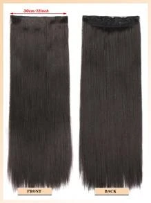 黑色棕色超長直髮接髮片，20-40英吋，5個夾子，適合女性與女孩，可夾在髮尾，適用於音樂節、派對、Cosplay、假期及四季，萬聖節 - Black-brown - 查看 3