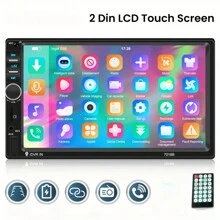Car Radio Double Din Car Stereo 7" LCD Touch Screen In-Dash Head Unit With Wireless Support Mirror Link/DVR/USB/FM/SD/MIC MP3 +Rear View Camera& Remote Control - 1個 - 查看 1