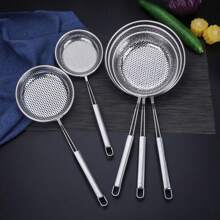 Useful Stainless Steel Hot Pot Filter Mesh Percolator Spoon Frying Scoop Long Handle Colander - Silver - View 11