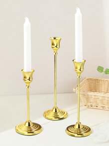 3 件浪漫欧式烛光晚餐婚礼装饰，餐桌中心装饰烛台，锥形烛台金属烛台，房间装饰，家居装饰 - 彩色 - 查看 9