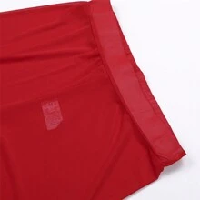 Women See-Through Pants Bikini Cover Up Mesh Ruffle Bottoms Plus Size Loose Long Trousers Beachwear Swimwear Swimsuit - Red - View 8