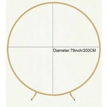 1pc Oversized Diameter 200cm/79inch Wedding Ceremony Queue Background Metal Ring Balloon Arch Stand, Wedding Decoration Prop, Party Festival Outdoor Arrangement Circular Arch - Gold - View 10