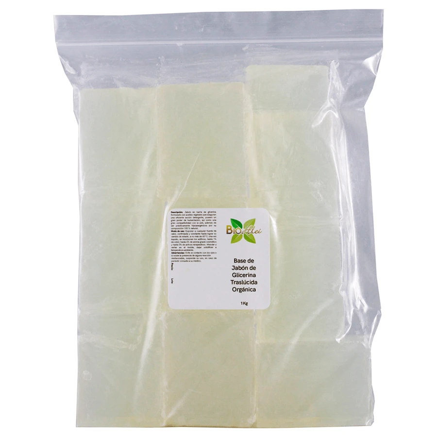 Base De Jabón De Glicerina Orgánica 1kg Para hacer Jabones - transparente - Ver 1
