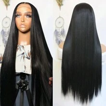 40Inch 250% Density 13x6 Lace Front Wigs Human Hair Straight HD Lace Front Wigs Human Hair 250% Density Pre Plucked With Baby Hair Straight Wigs Frontal Wigs Human Hair For Women Natural Black - Natural Black - View 8