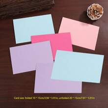 10pcs European Style Colored Cardstock Greeting Cards With Envelopes, Blank For Greeting Messages