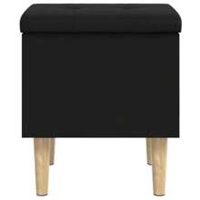 Versatile Black Engineered Wood Storage Bench With Padded Cushion - Ideal Shoe Bench For Hallway Furniture Organization - Black - View 4