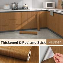 1 Roll Modern Imitation Wood Grain Self-Adhesive Wallpaper, Removable And Reusable, Easy Installation, Heat Resistant, Waterproof And Moisture-Proof PET Material Wallpaper For Home Decor, Sizes 40/60/80*300/500/1000cm, Suitable For Living Room, Dining Room, Bedroom, Kitchen, Office Walls, As Well As Desks, Cabinets, Wardrobe, Countertop Furniture Renewal - Multicolor - View 41