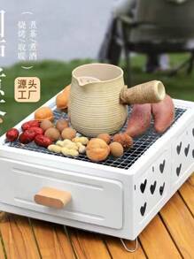 Lò nướng BBQ gia đình, Lò nướng xiên BBQ ngoài trời, Lò nướng thịt trong nhà, Bộ đồ nấu ăn trên lửa trại - màu đen - Xem 6