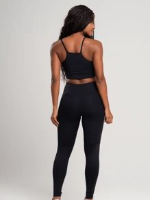 Women Sports Leggings - 黑色 - 查看 4