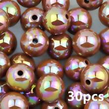 6/8/10/12/16mm Rainbow Acrylic Beads, Mixed Color Round Beads UV, Cracked Beads, Crackle Round Beads - Multiple Color Options, Round Hole Loose Beads Suitable For DIY Jewelry Making Bracelets Necklaces Or Craft Pen Decorations