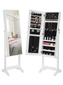 SONGMICS Joyero, regalo del Día de San Valentín, almacenamiento para dormitorio universitario, Regalo de Navidad - Blanco - Ver 3