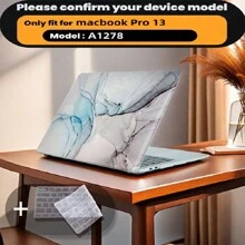 有 4 种大理石图案可供选择，并配有键盘保护膜。它与 MacBook Air Pro 保护套、13/14/15/16 英寸电脑保护套兼容，并配有键盘保护膜，A1370、A1534、A1502、A1707、A2337、A1932、A2179、A2338、A1706、A1708、A2681 塑料硬壳笔记本电脑保护套，黑色、蓝色大理石图案 A2485 A2442、A1466 A1369