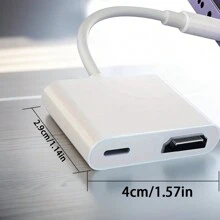 1080P HDMI Adapter Converter, Plug & Play HD TV Display Connector Compatible With IPhone/IPad, Sync Screen Mirroring For HDTV/Projector/Monitor (No Power Supply Needed)