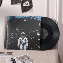 1Pc Of 12 Inch Fake Plastic Records Record Wall Decoration, Dormitory Decoration, Room Decoration Aesthetic Retro, Music Themed Decoration Plastic Vinyl Record, Universal Holiday Decoration, Creative Graffiti Design, Perfect Birthday Gift. Birthday Gifts Graduation - Multicolor - View 9