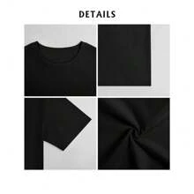 We Are Family Christmas Pajamas Funny Matching Xmas T-Shirt, Women's Casual Short Sleeve Round Neck T-Shirt - Black - View 4