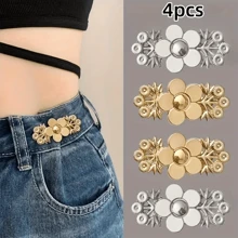 4pcs Figure-Fitting Buttoned Waist Slimmer, No-Poke No-Sew Waist Cinchers
