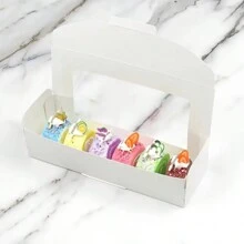 Disposable White Rectangle Cake Boxes With Window - Perfect For Cakes, Chocolates, Biscuits, Pastries - Ideal For Birthday And Wedding Parties - Baking Tools And Kitchen Accessories - Multicolor - View 3